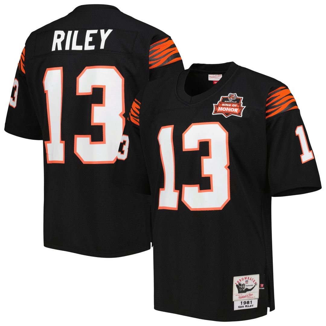 Cincinnati Bengals 1981 Ken Riley Mitchell & Ness Authentic Throwback Retired Player Jersey - Black