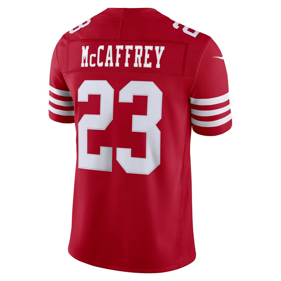 San Francisco 49ers Christian McCaffrey Nike Alternate Vapor F.U.S.E. Stitched Limited Jersey - White