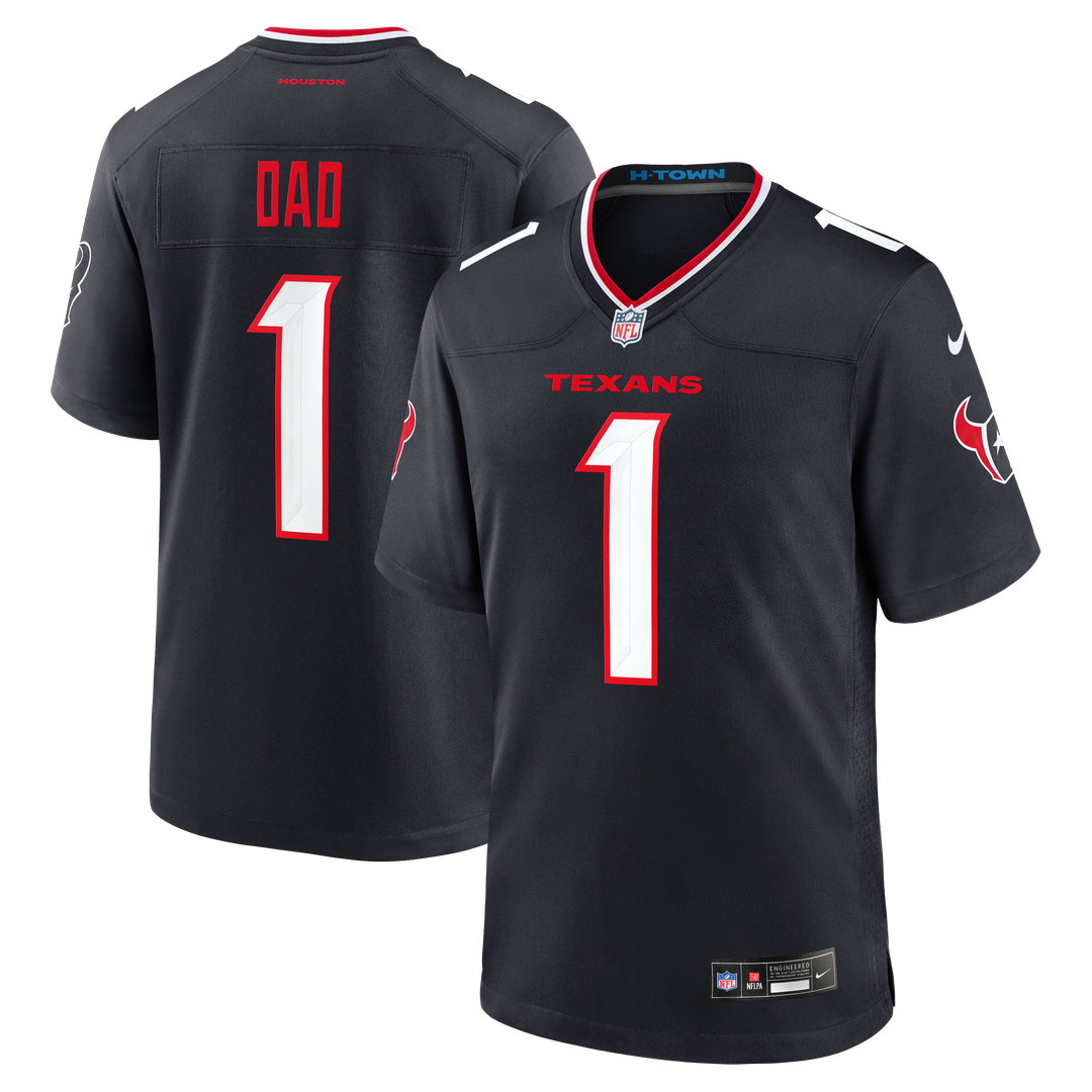 Houston Texans Nike #1 Dad Game Jersey - Navy