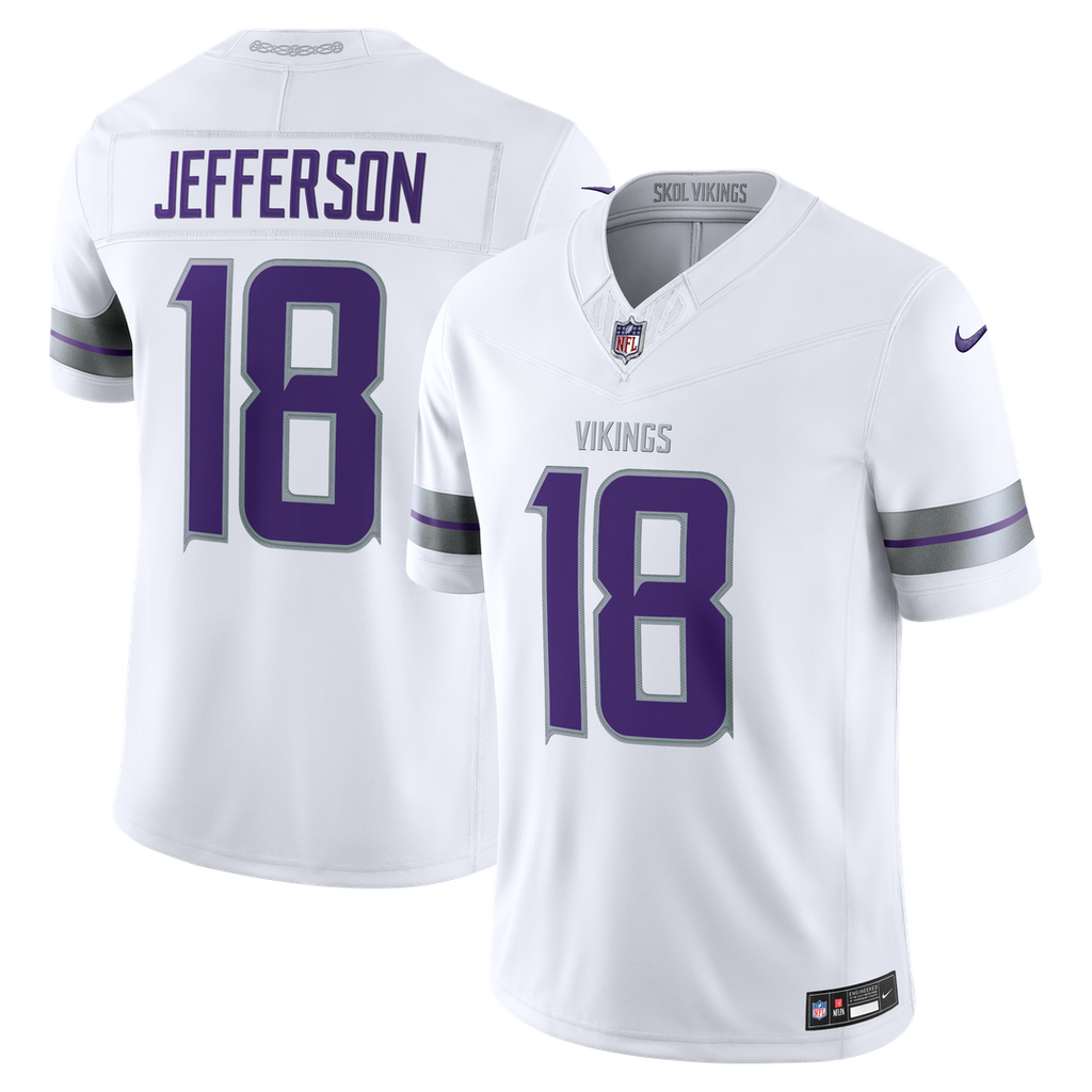 Minnesota Vikings Justin Jefferson Nike Alternate Vapor F.U.S.E. Stitched Limited Jersey - White