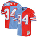 Houston Oilers Earl Campbell Mitchell & Ness Gridiron Classics 1980 Split Legacy Replica Jersey - Red/Light Blue