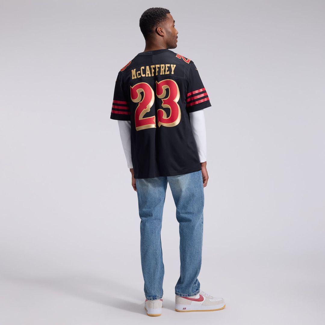 San Francisco 49ers Christian McCaffrey Nike Rivalries Collection Stitched Limited Jersey - Black