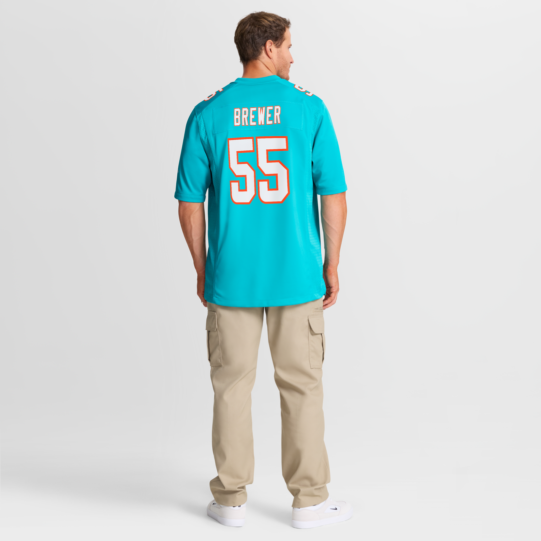 Miami Dolphins Aaron Brewer Nike Game Jersey - Aqua