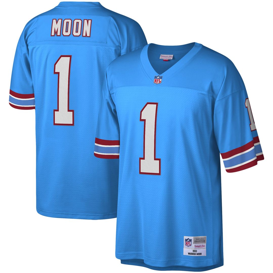 Houston Oilers Warren Moon Mitchell & Ness Legacy Replica Jersey - Light Blue