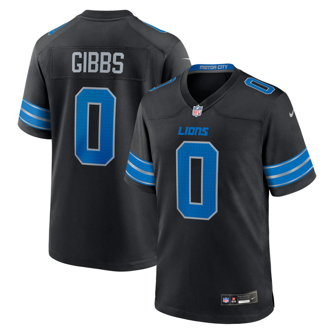 Detroit Lions Jahmyr Gibbs Nike 2nd Alternate Game Player Jersey - Black