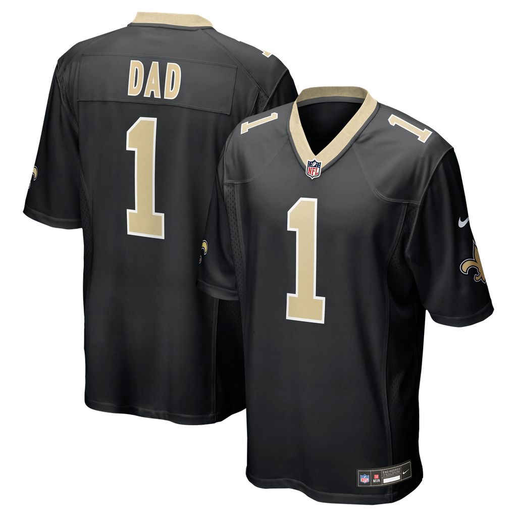 New Orleans Saints Number 1 Dad Nike Game Jersey - Black