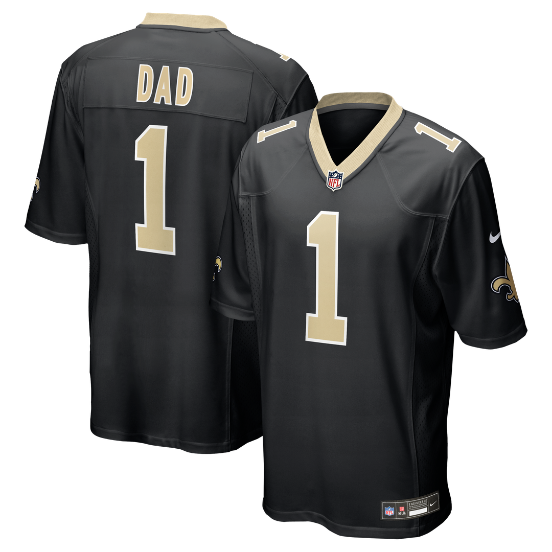 New Orleans Saints Number 1 Dad Nike Game Jersey - Black