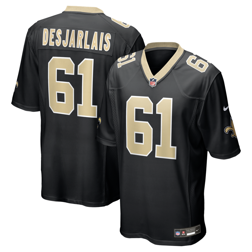 New Orleans Saints Drew Desjarlais Nike Game Player Jersey - Black