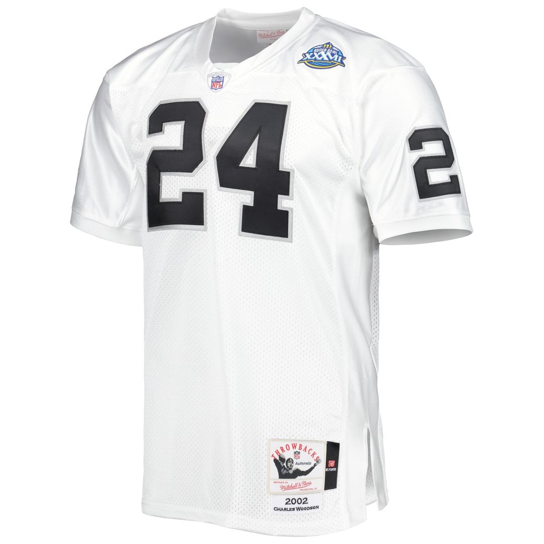 Las Vegas Raiders 2002 Charles Woodson Mitchell & Ness Authentic Throwback Retired Player Jersey - White