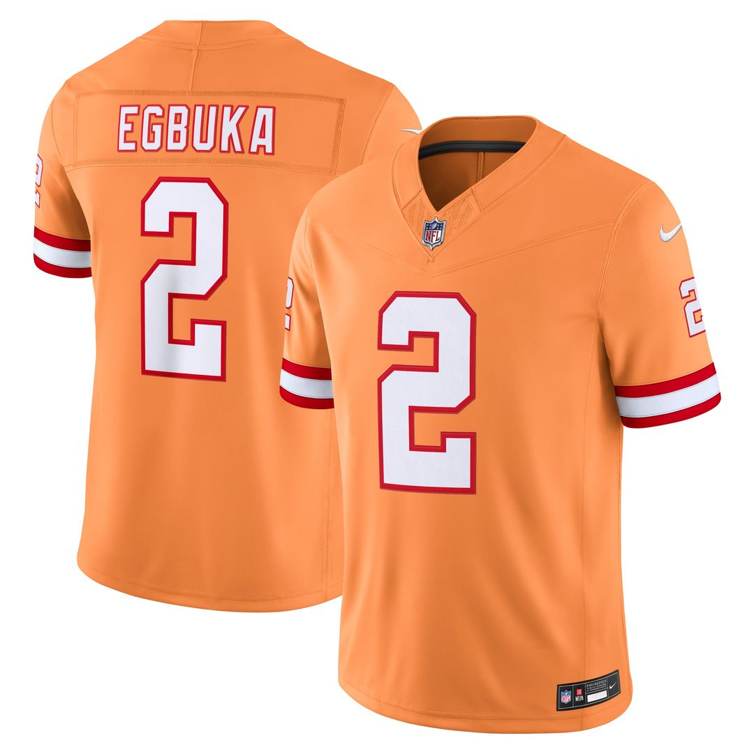 Tampa Bay Buccaneers Emeka Egbuka Nike Alternate Vapor F.U.S.E. Stitched Limited Jersey - Creamsicle