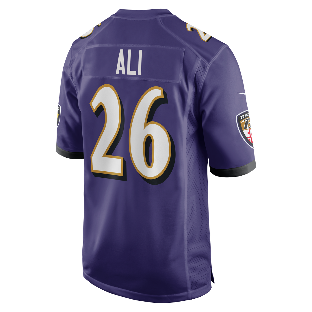 Baltimore Ravens Rasheen Ali Nike Team Game Jersey - Purple