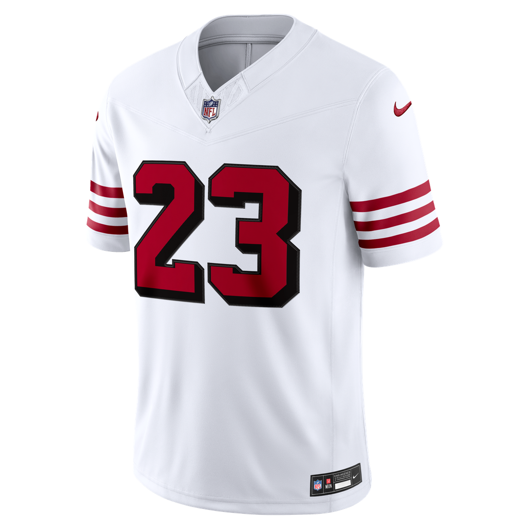San Francisco 49ers Christian McCaffrey Nike Alternate Vapor F.U.S.E. Stitched Limited Jersey - White