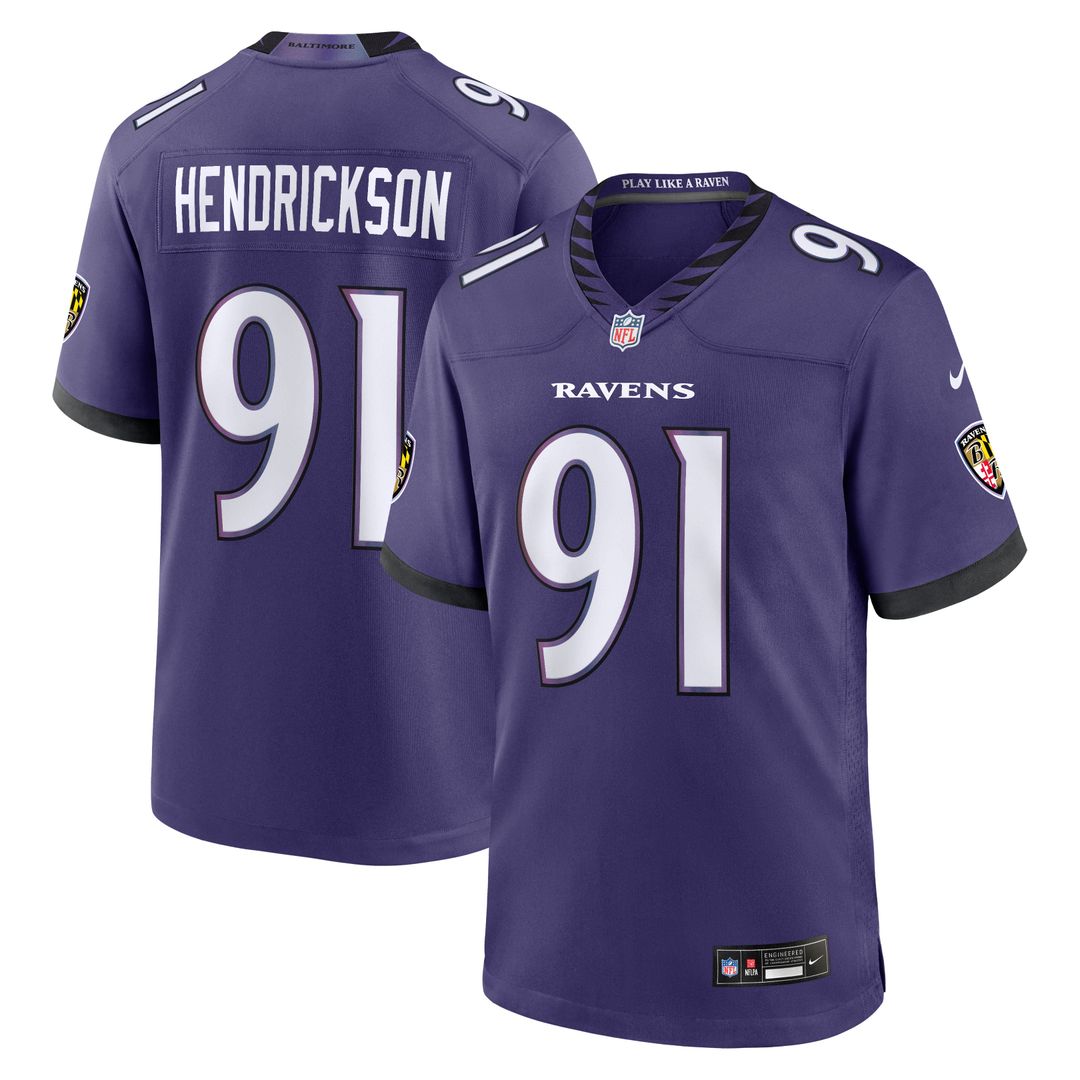 Baltimore Ravens Trey Hendrickson Nike Team Game Jersey - Purple