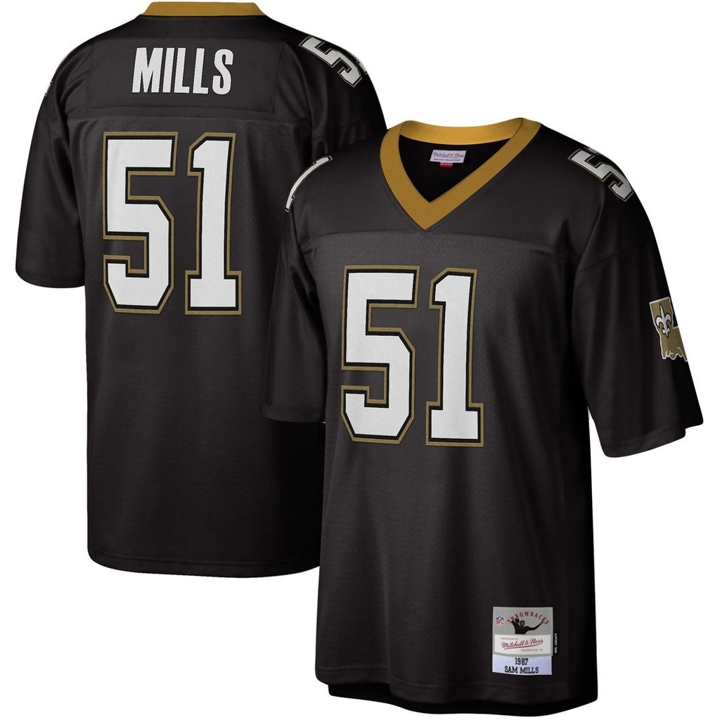 New Orleans Saints Sam Mills Mitchell & Ness Legacy Replica Jersey - Black