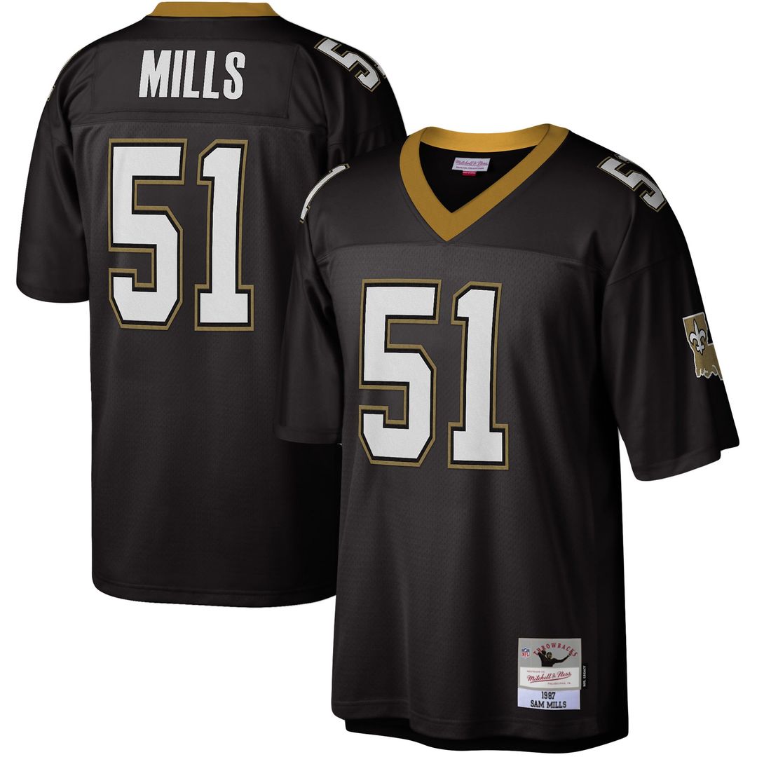 New Orleans Saints Sam Mills Mitchell & Ness Legacy Replica Jersey - Black