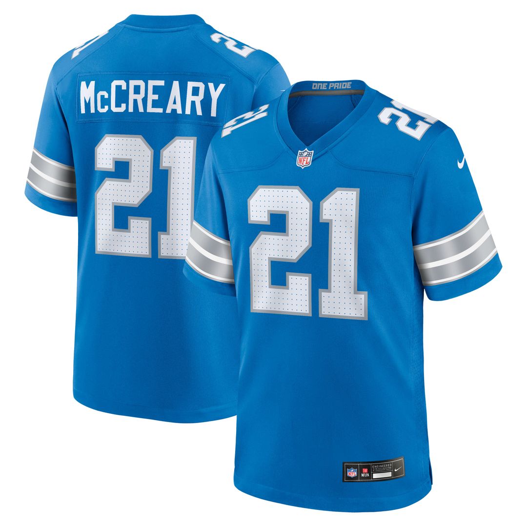 Detroit Lions Roger McCreary Nike Team Game Jersey - Blue