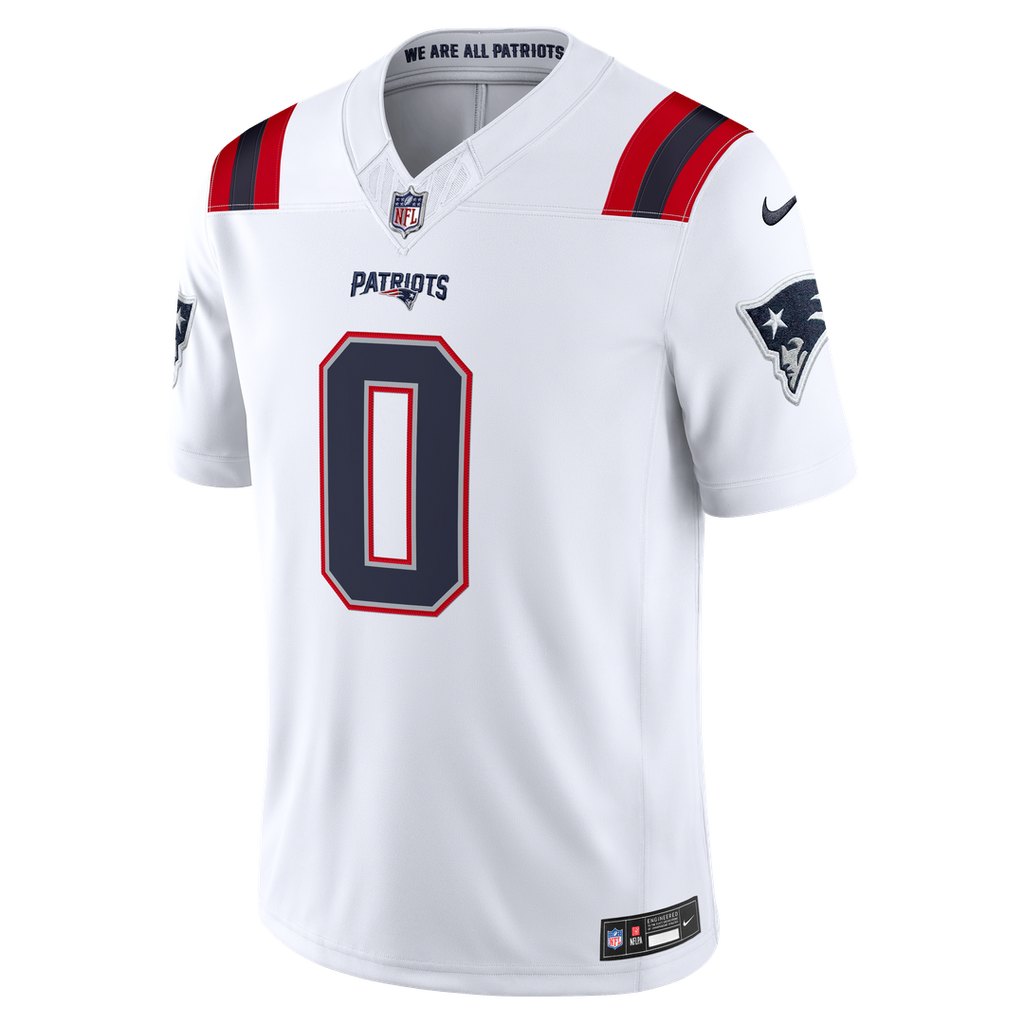 New England Patriots Christian Gonzalez Nike Vapor F.U.S.E. Stitched Limited Jersey - White