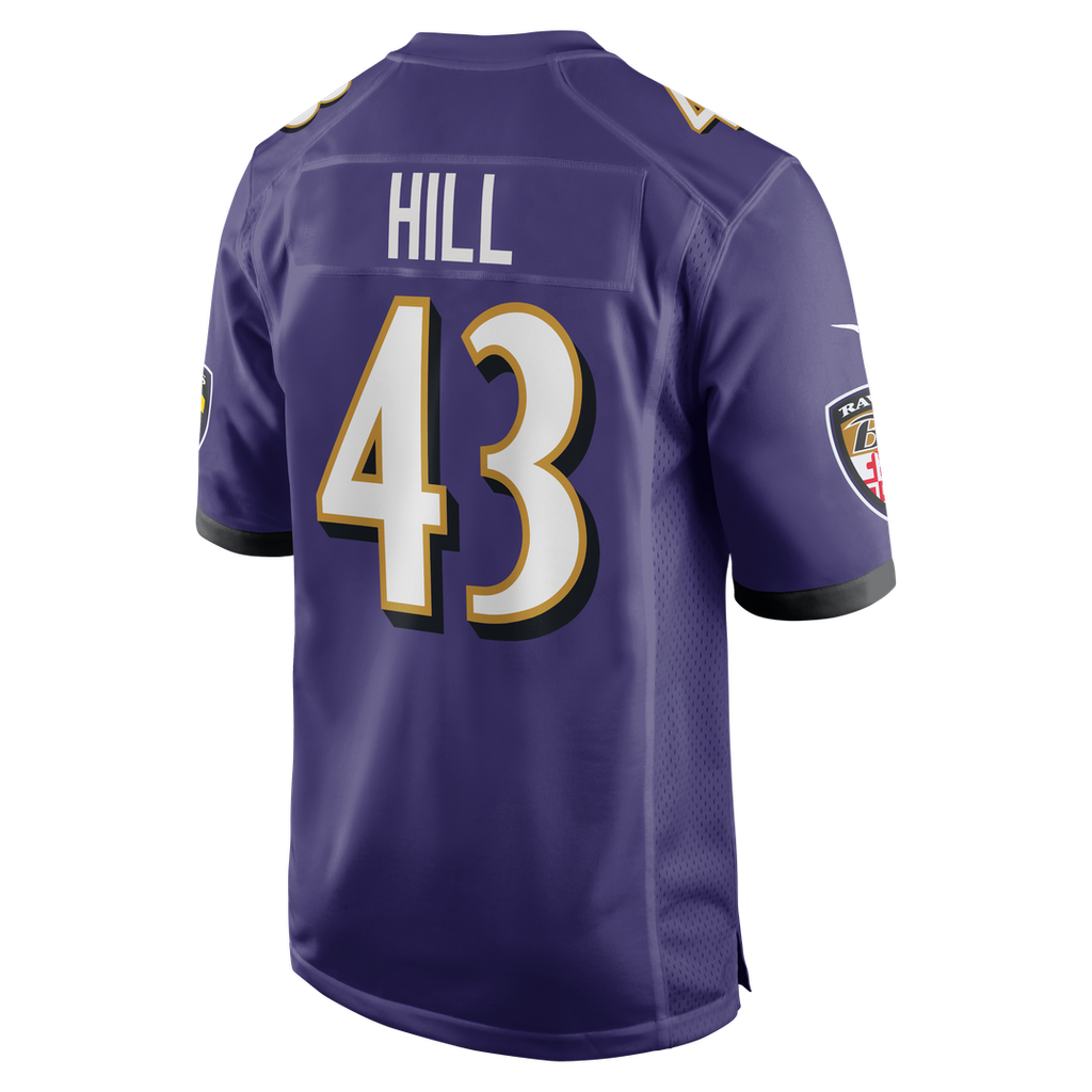 Baltimore Ravens Justice Hill Nike Game Jersey - Purple