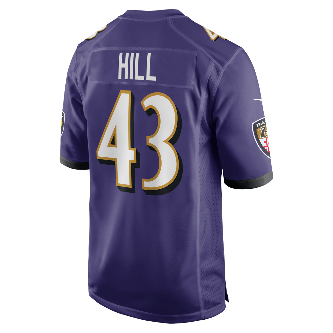 Baltimore Ravens Justice Hill Nike Game Jersey - Purple