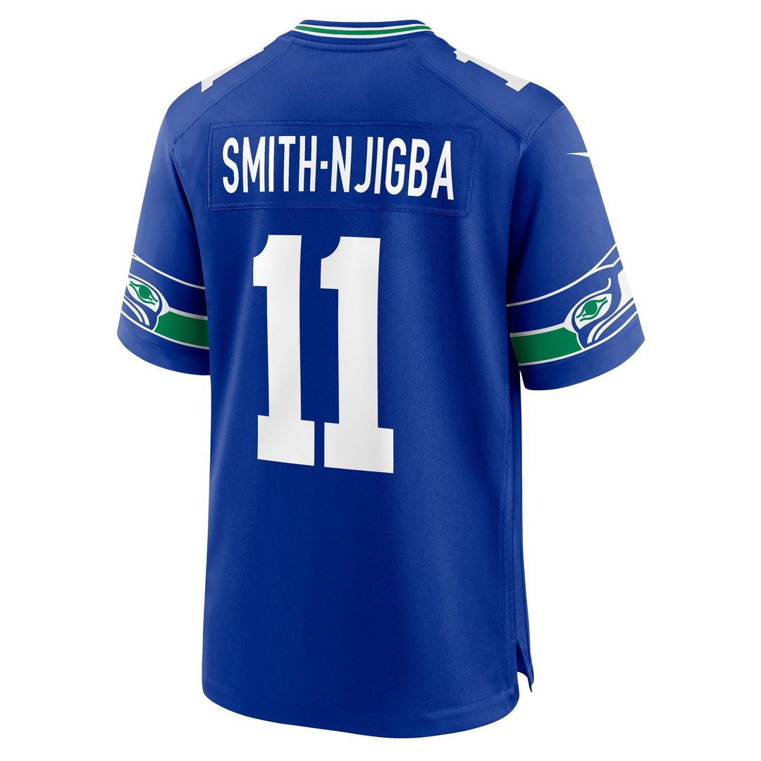 Seattle Seahawks Jaxon Smith-Njigba Nike Throwback Player Game Jersey - Royal