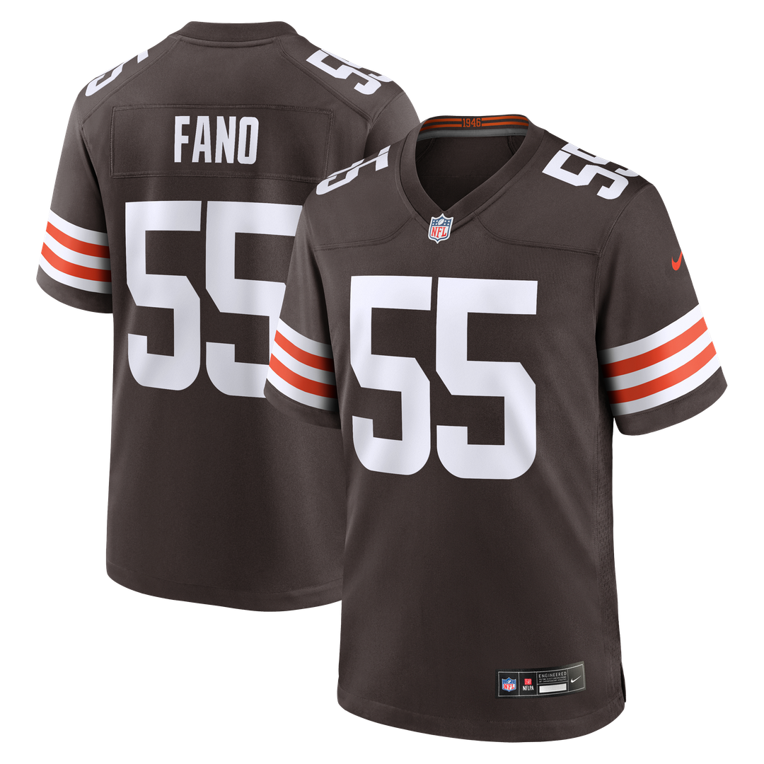 Cleveland Browns Spencer Fano Nike Team Game Jersey - Brown