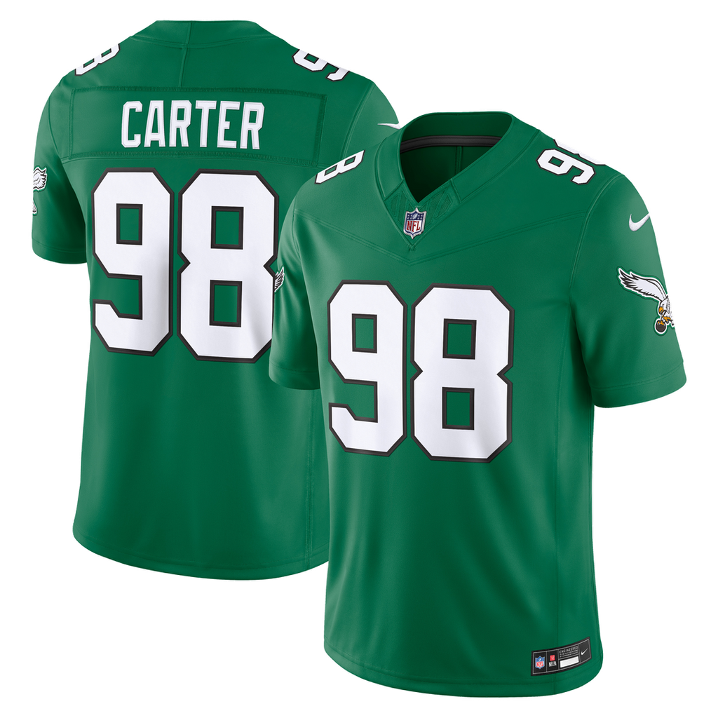 Philadelphia Eagles Jalen Carter Nike Alternate Vapor F.U.S.E. Stitched Limited Jersey - Kelly Green