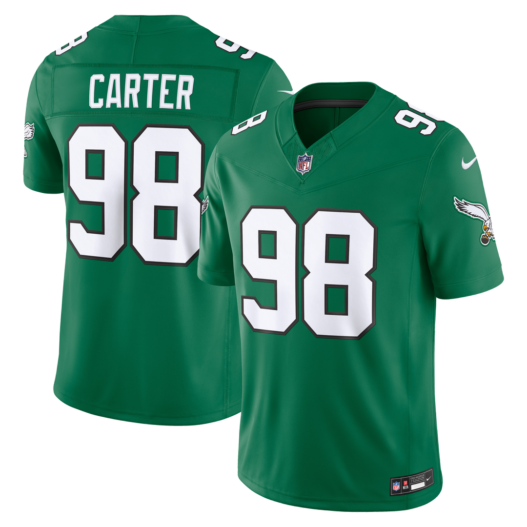 Philadelphia Eagles Jalen Carter Nike Team Vapor F.U.S.E. Stitched Limited Jersey - Midnight Green