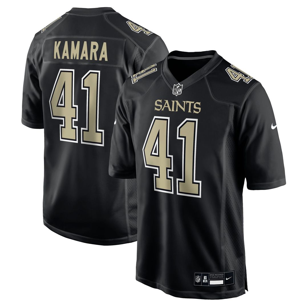 New Orleans Saints Alvin Kamara Nike Fashion Game Jersey - Carbon Black