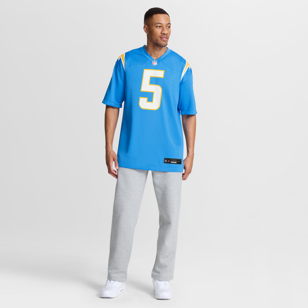 Los Angeles Chargers Trey Lance Nike Team Game Jersey - Powder Blue