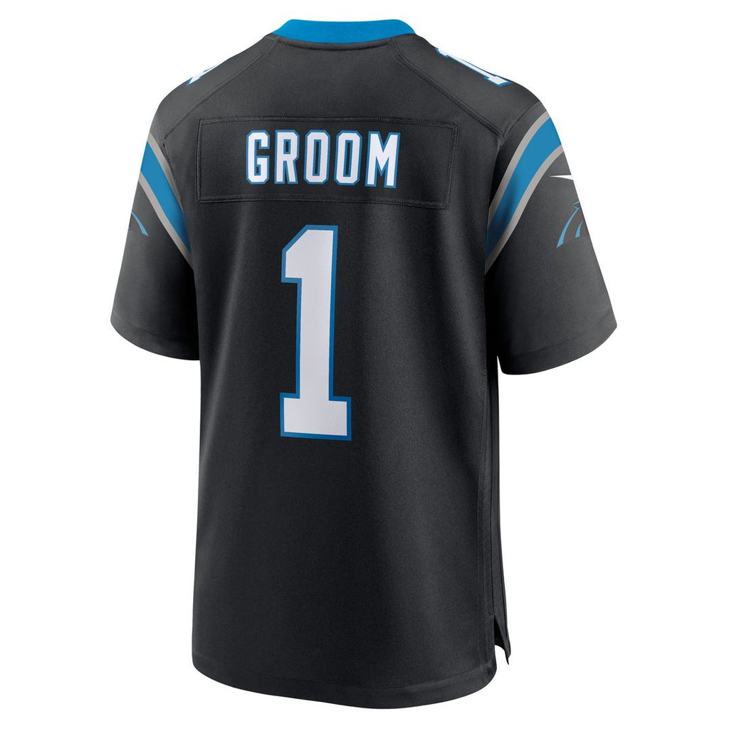 Carolina Panthers Number 1 Groom Nike Game Jersey - Black