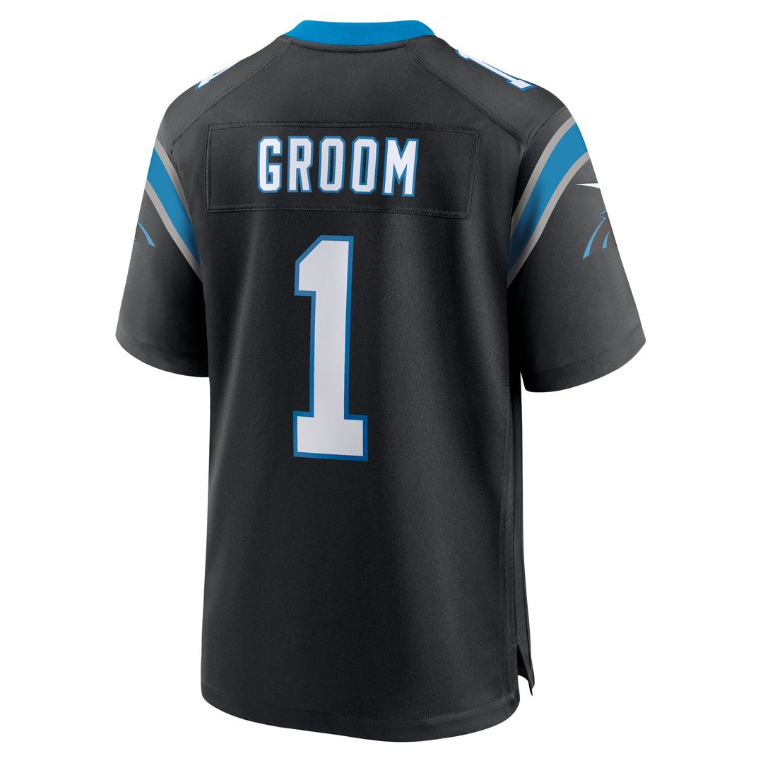 Carolina Panthers Number 1 Groom Nike Game Jersey - Black