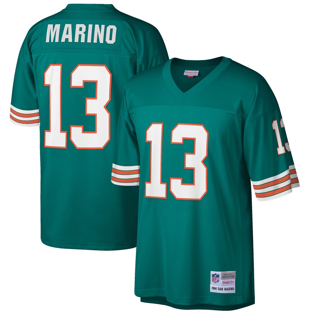 Miami Dolphins Dan Marino Mitchell & Ness Big & Tall 1984 Retired Player Replica Jersey - Aqua
