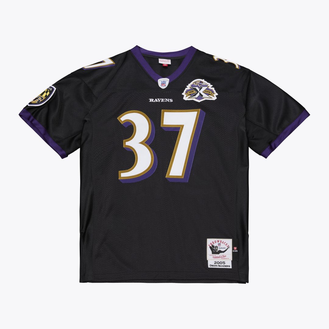 Baltimore Ravens Deion Sanders Mitchell & Ness 2005 Authentic Throwback Jersey - Black