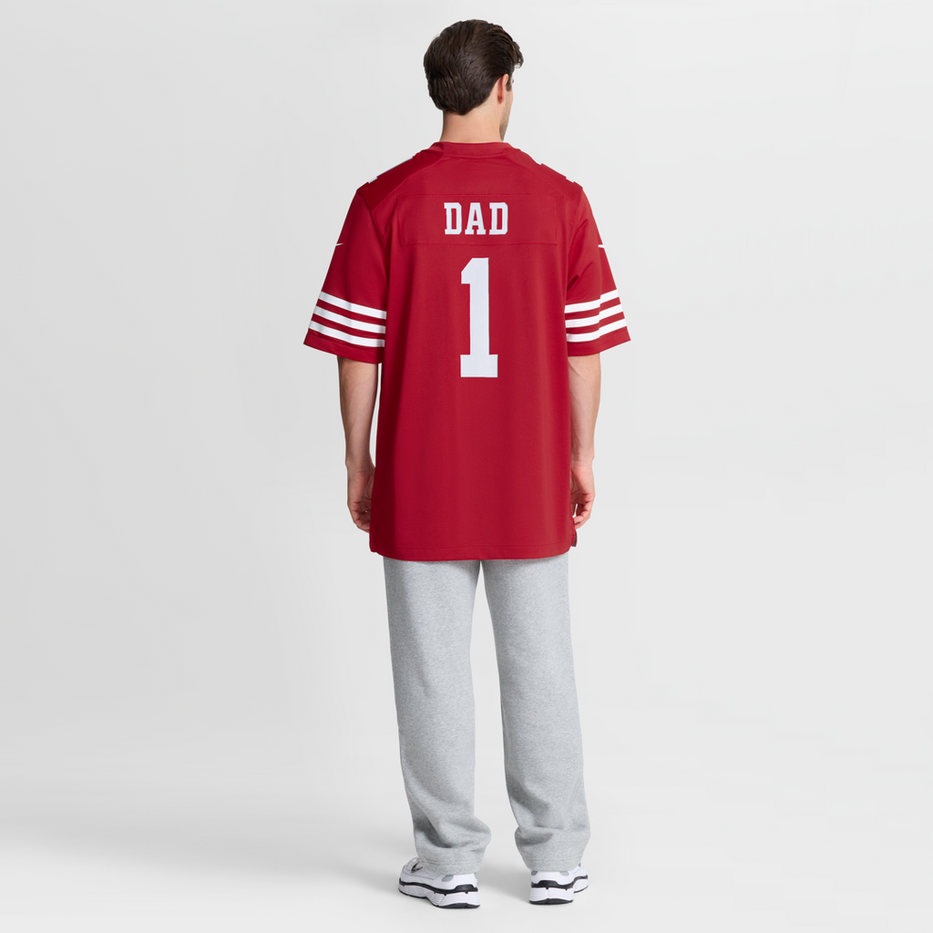 San Francisco 49ers Number 1 Dad Nike Game Jersey - Scarlet
