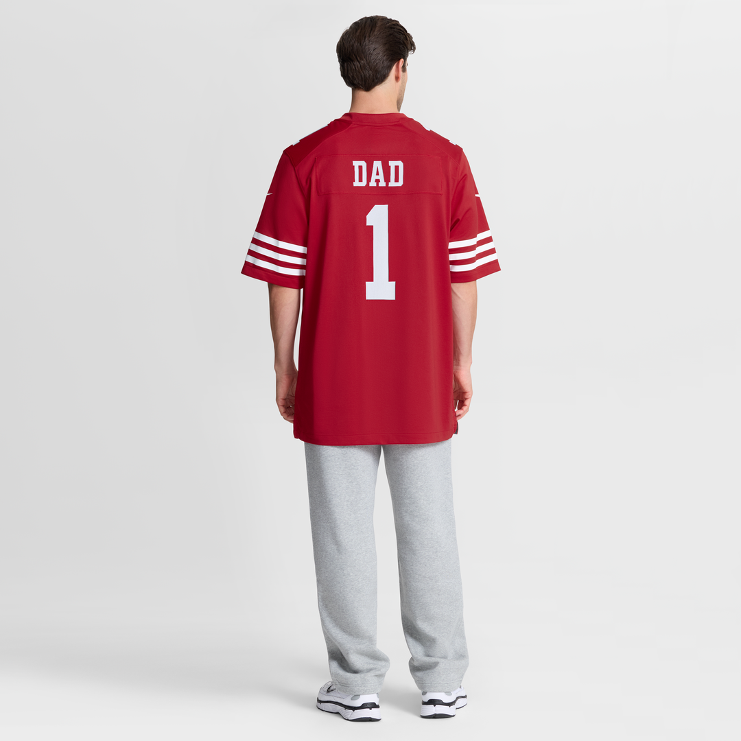 San Francisco 49ers Number 1 Dad Nike Game Jersey - Scarlet