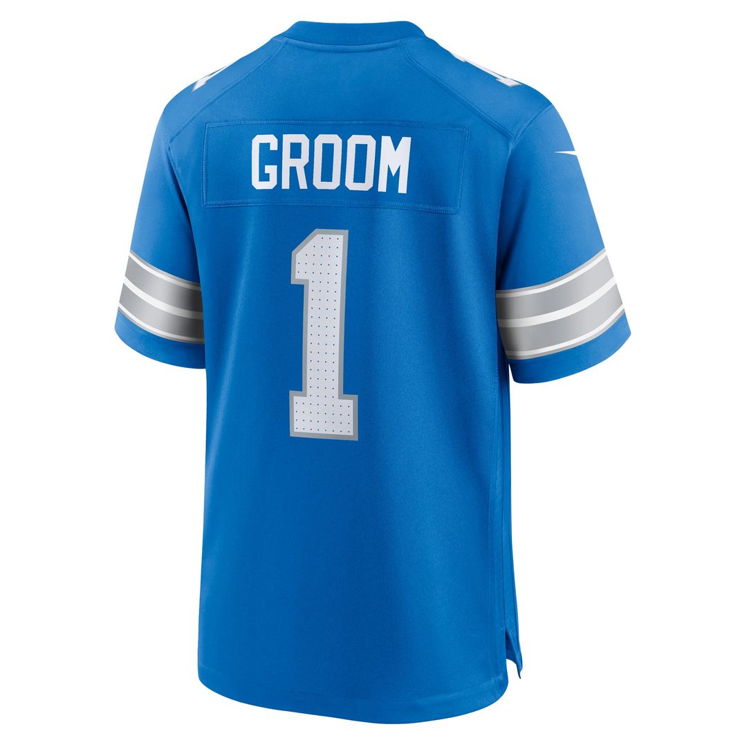 Detroit Lions Number 1 Groom Nike Game Jersey - Blue