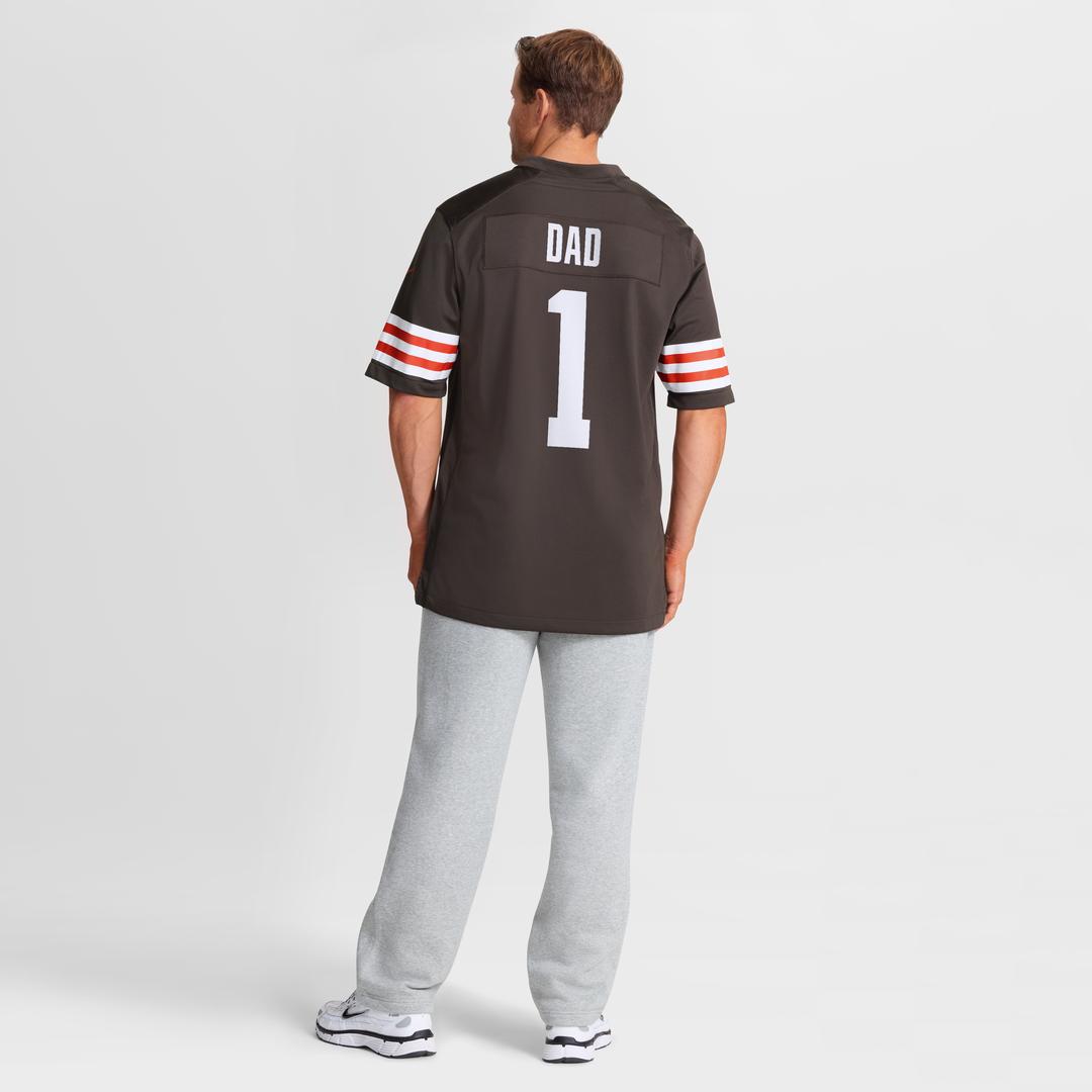 Cleveland Browns Number 1 Dad Nike Game Jersey - Brown