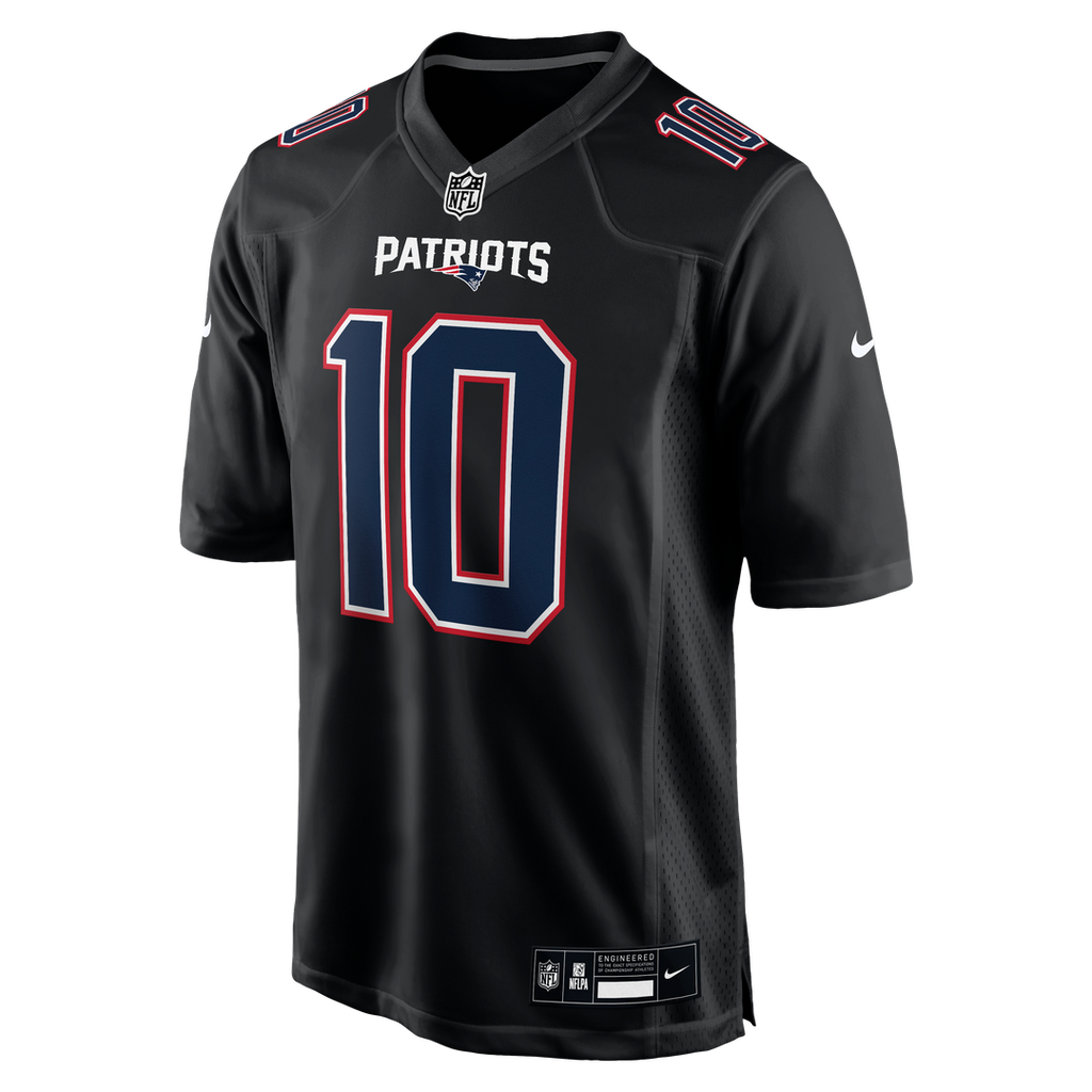 New England Patriots Drake Maye Nike Game Jersey - Carbon Black