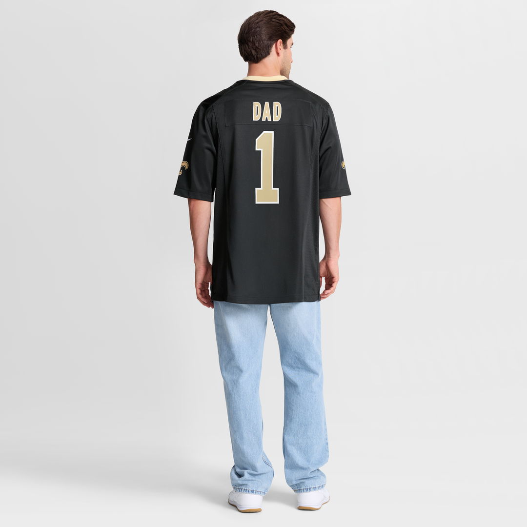New Orleans Saints Number 1 Dad Nike Game Jersey - Black