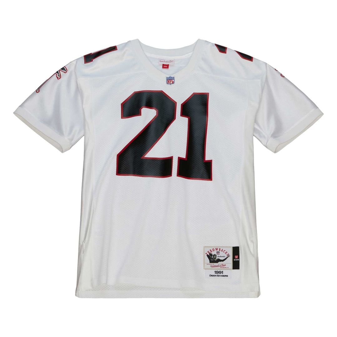 Atlanta Falcons 1991 Deion Sanders Mitchell & Ness Authentic Throwback Retired Player Jersey - White