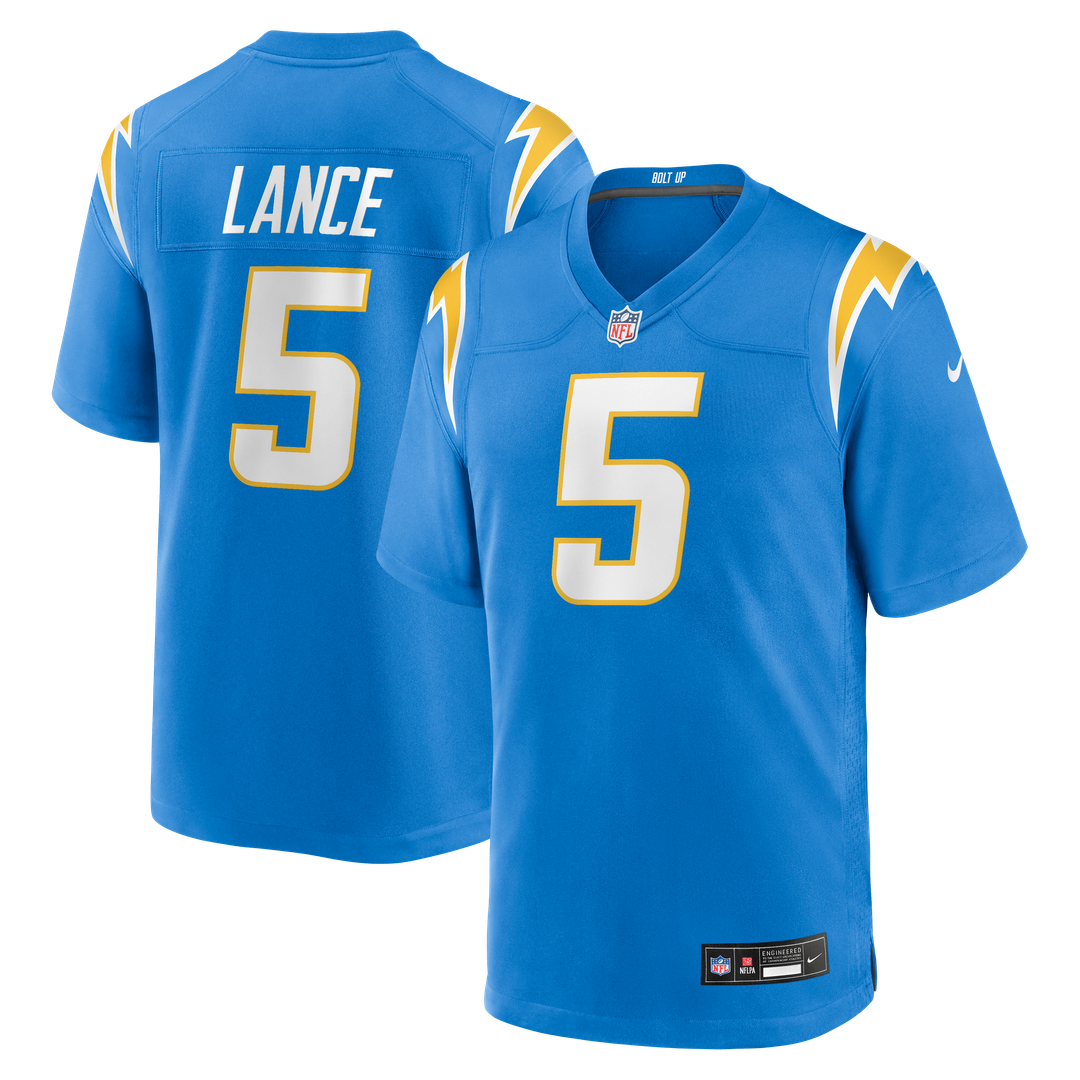 Los Angeles Chargers Trey Lance Nike Team Game Jersey - Powder Blue