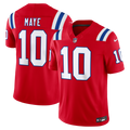New England Patriots Drake Maye Nike Alternate Vapor F.U.S.E. Stitched Limited Jersey - Red