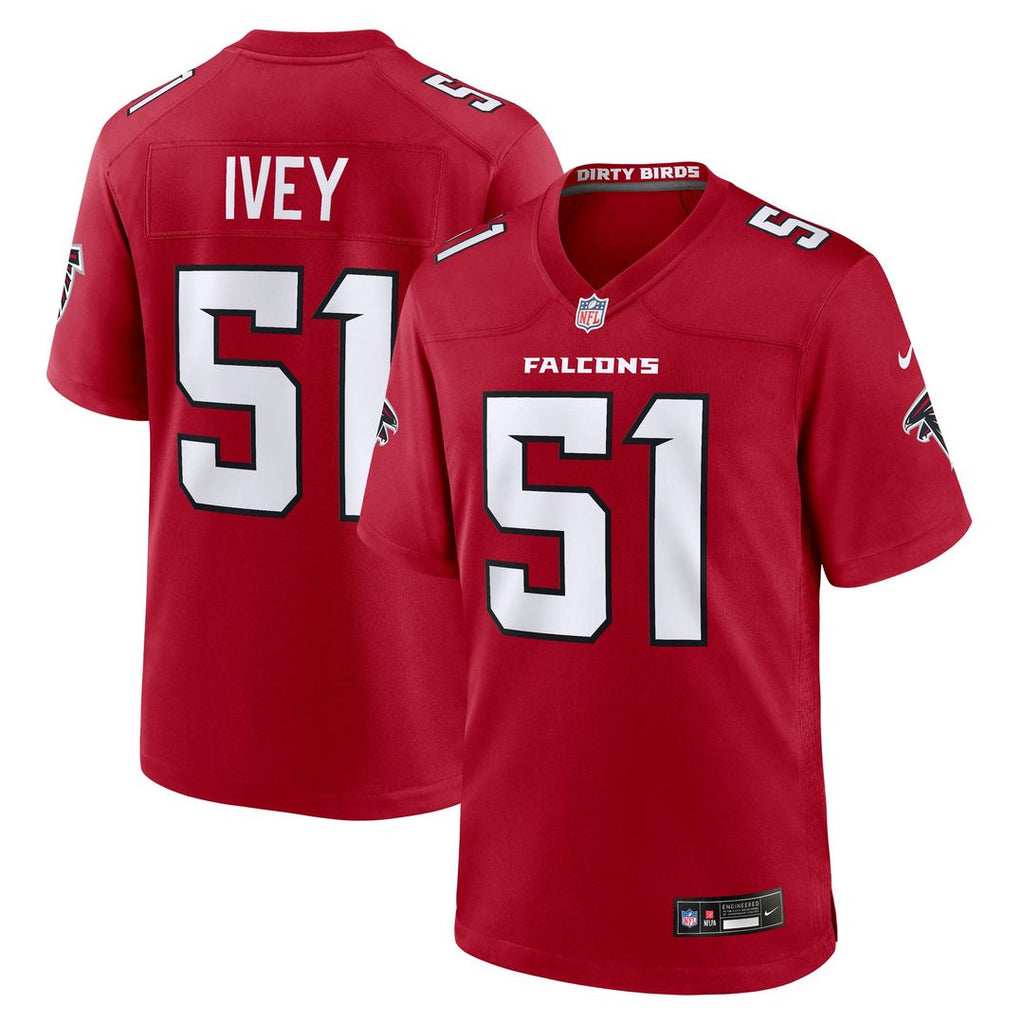 Atlanta Falcons Jared Ivey Nike Team Game Jersey - Red