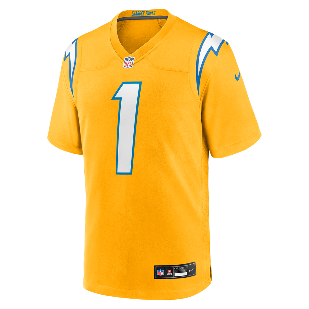 Los Angeles Chargers Quentin Johnston Nike Alternate Charger Power Game Player Jersey - Gold