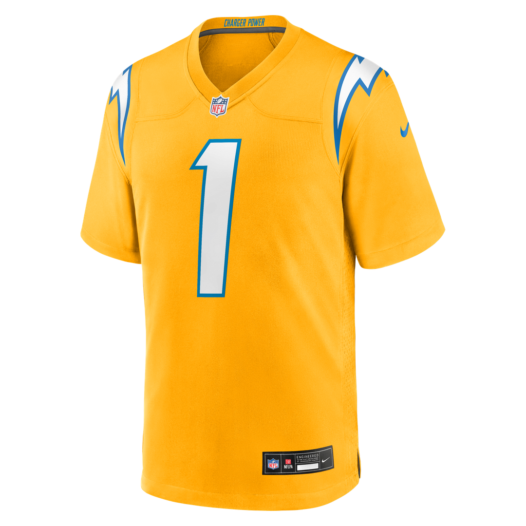 Los Angeles Chargers Quentin Johnston Nike Alternate Charger Power Game Player Jersey - Gold