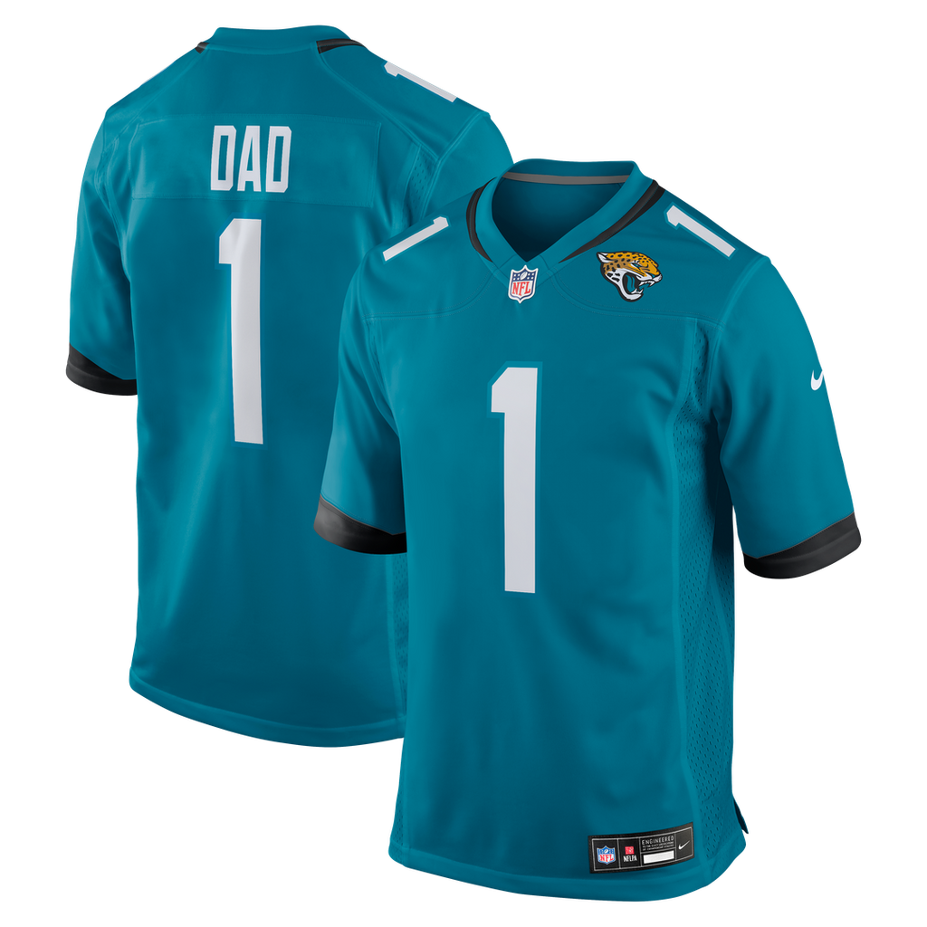 Jacksonville Jaguars Number 1 Dad Nike Game Jersey - Teal