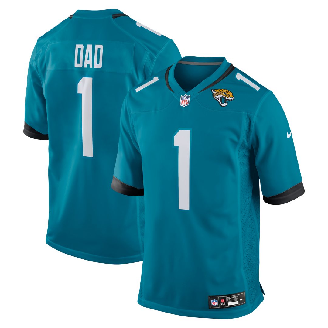 Jacksonville Jaguars Number 1 Dad Nike Game Jersey - Teal