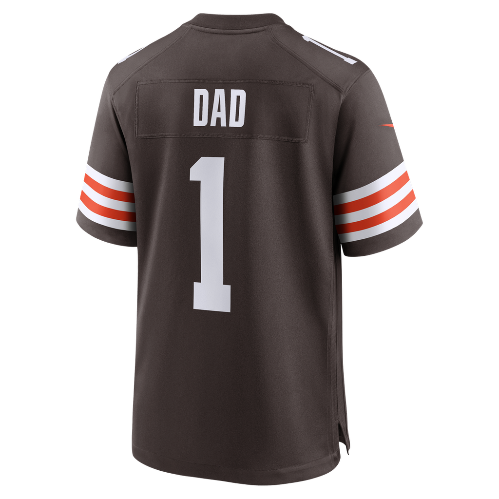 Cleveland Browns Number 1 Dad Nike Game Jersey - Brown