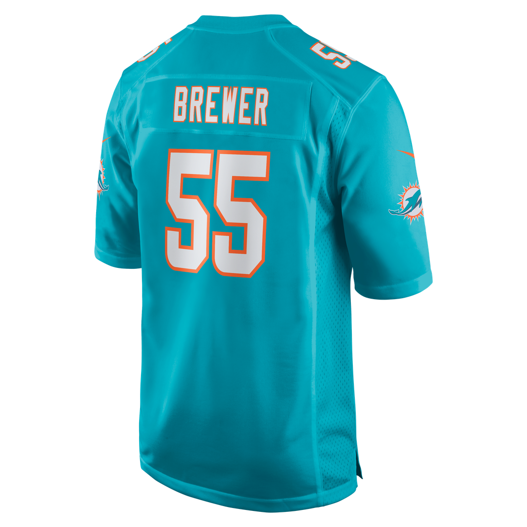 Miami Dolphins Aaron Brewer Nike Game Jersey - Aqua