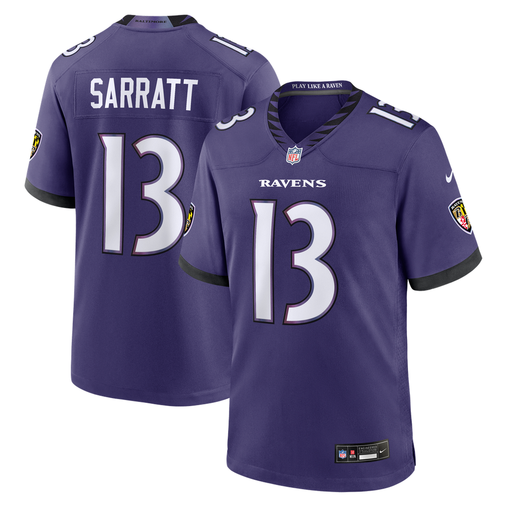Baltimore Ravens Elijah Sarratt Nike Team Game Jersey - Purple